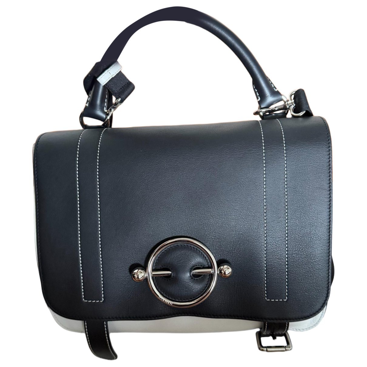 Disc leather handbag