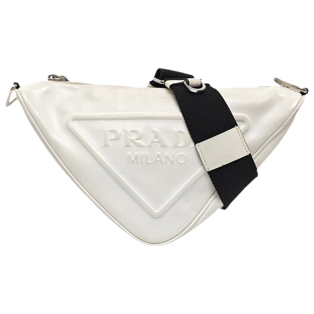 Triangle leather crossbody bag