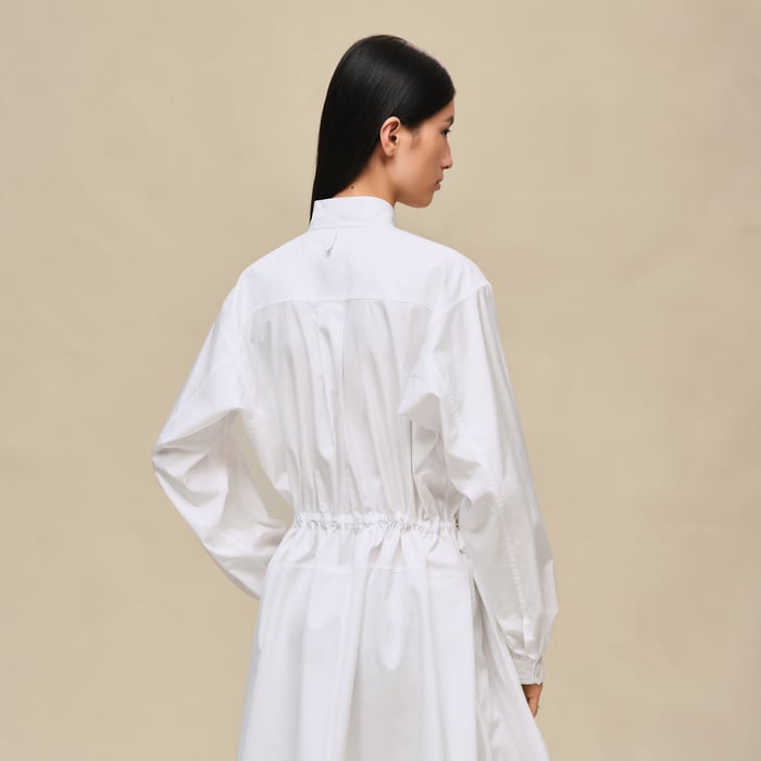 Blanc Drawstring Dress