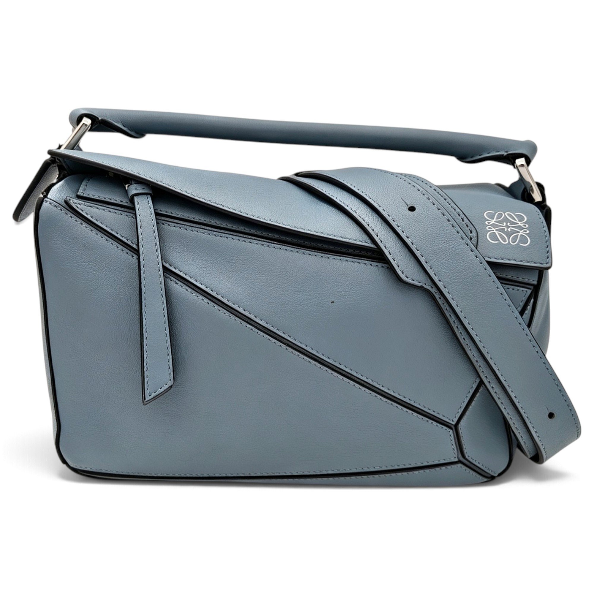 Puzzle leather handbag
