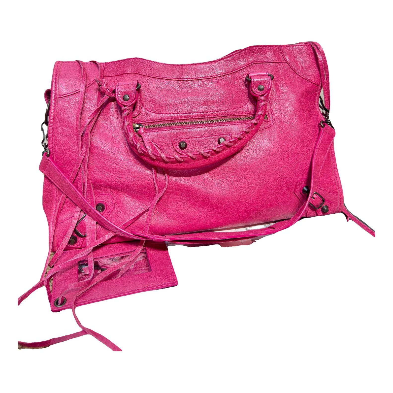 City leather handbag