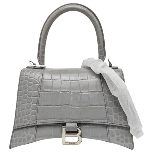 Hourglass leather handbag