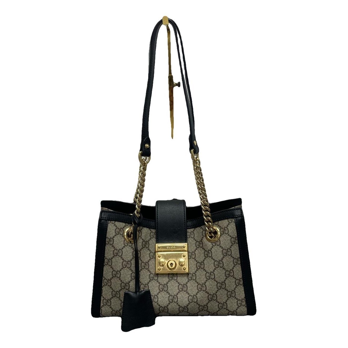 Padlock leather handbag