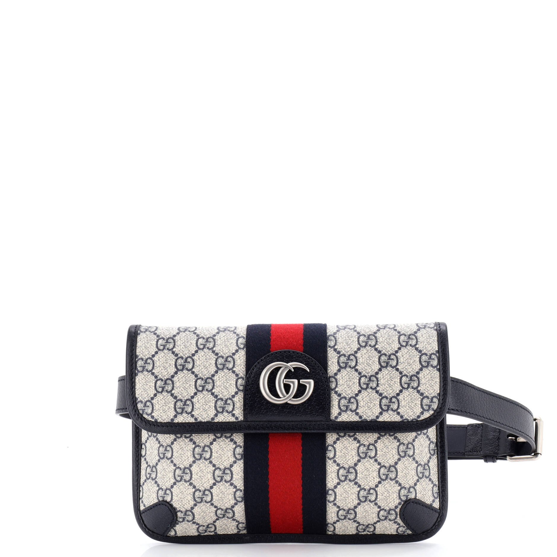 Gucci Ophidia Flap Belt Bag GG Coated Canvas with Leather
