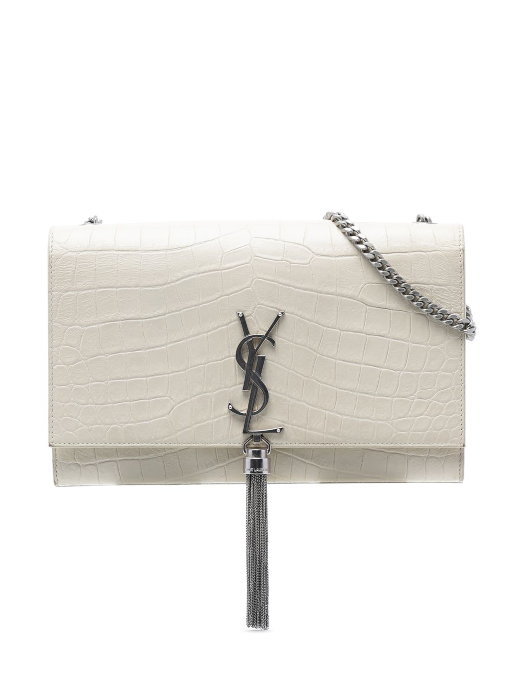 2013-2025 Medium Croc Embossed Leather Monogram Kate Tassel crossbody bag