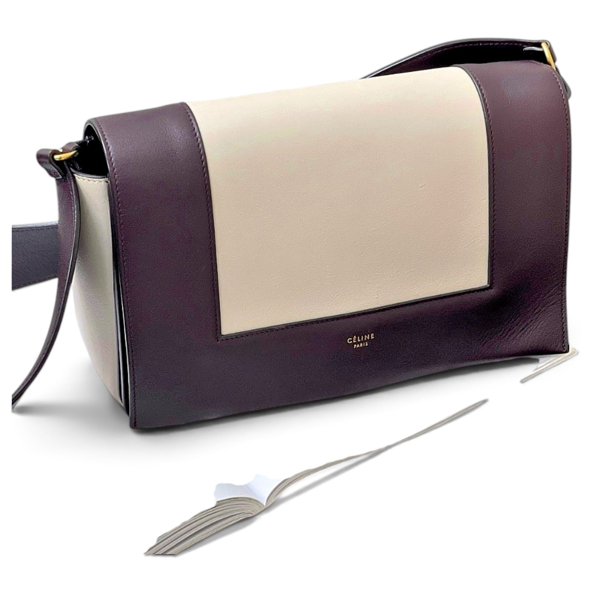 Frame leather handbag