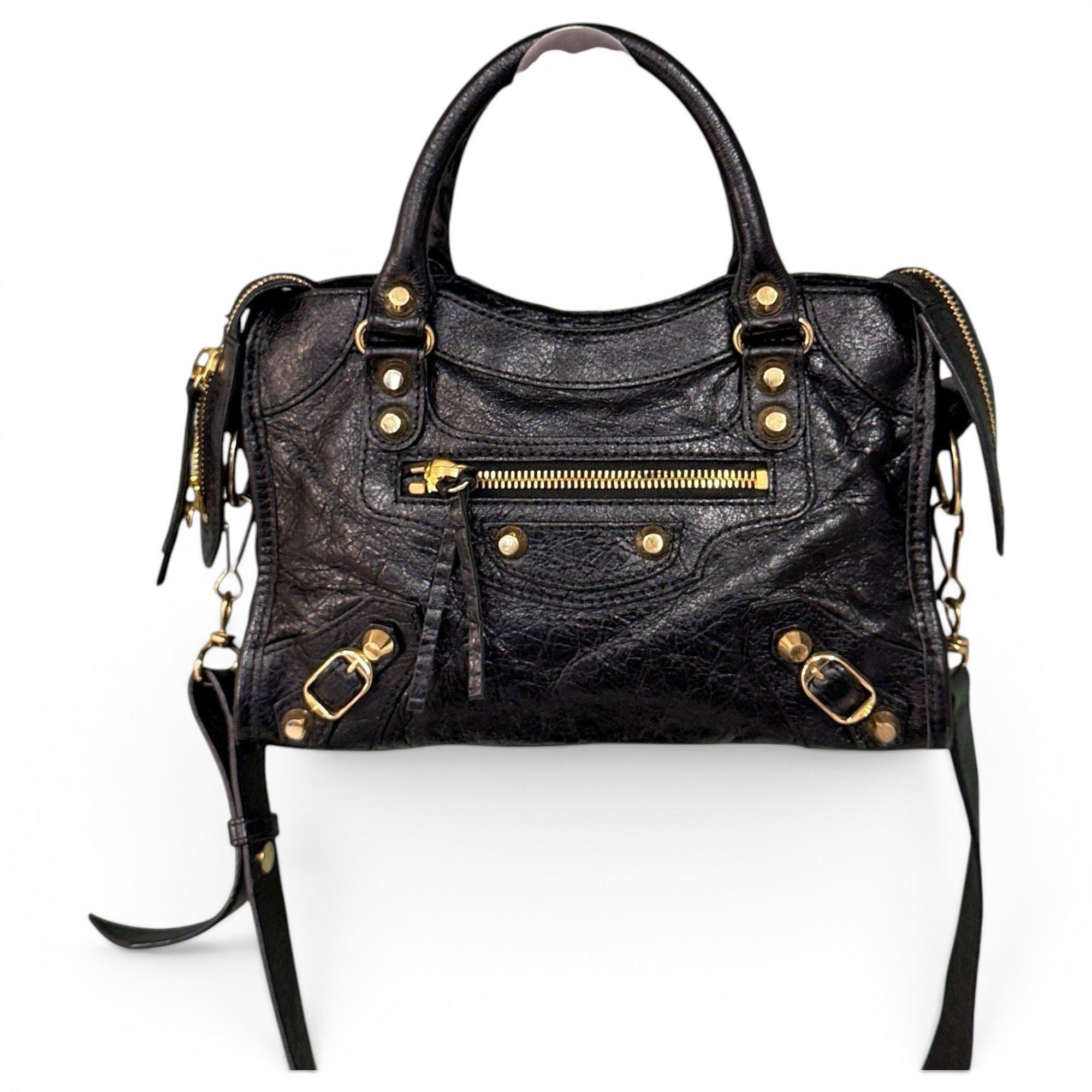 City leather handbag