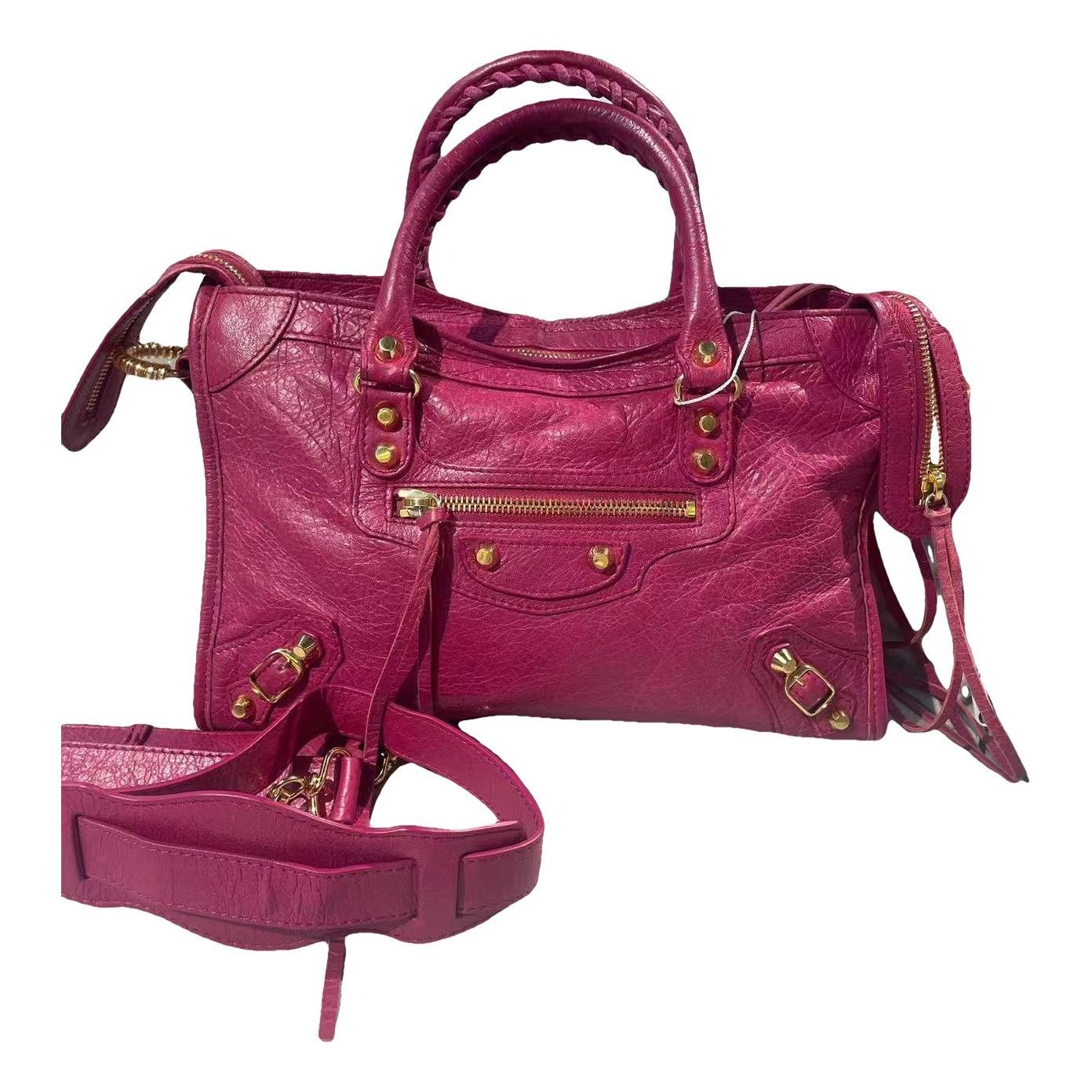 City leather handbag