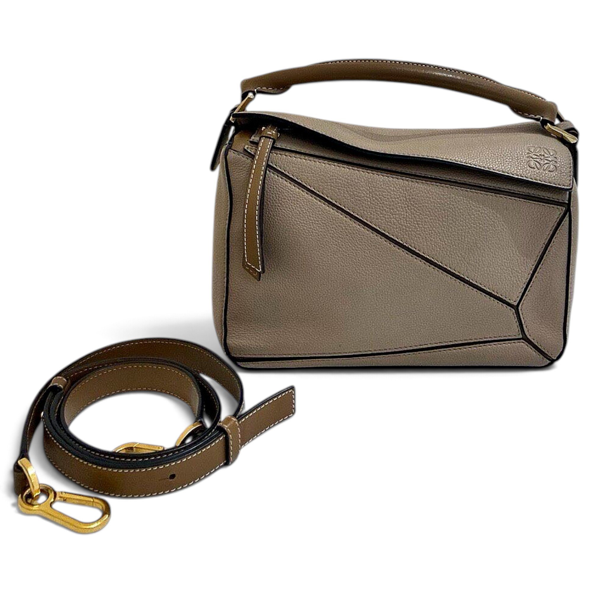 Puzzle leather handbag