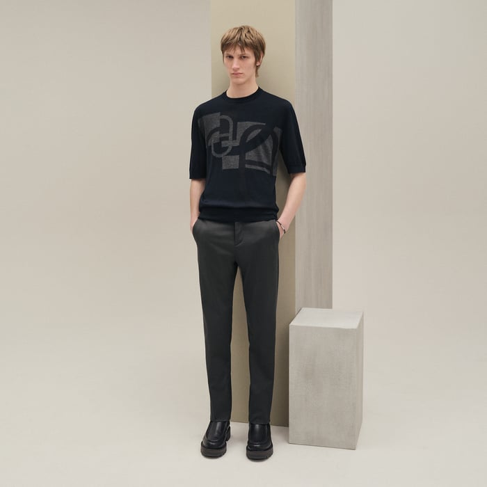 Marine "Maillon En Calque" Crewneck Sweater
