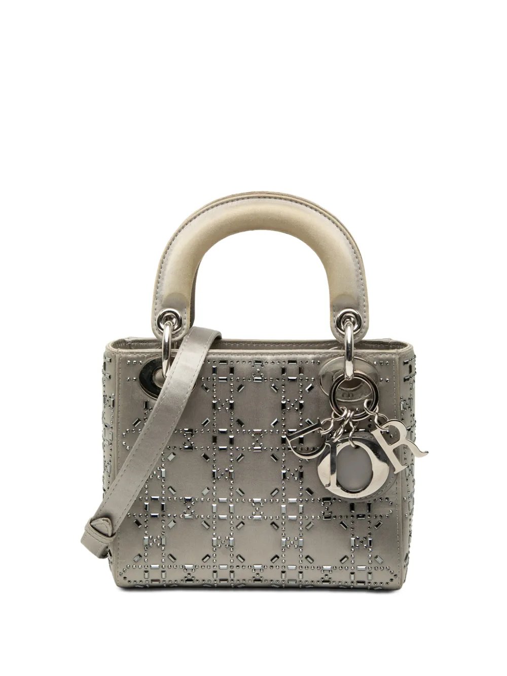 2021 Mini Satin Cannage Crystal Embellished Lady Dior satchel