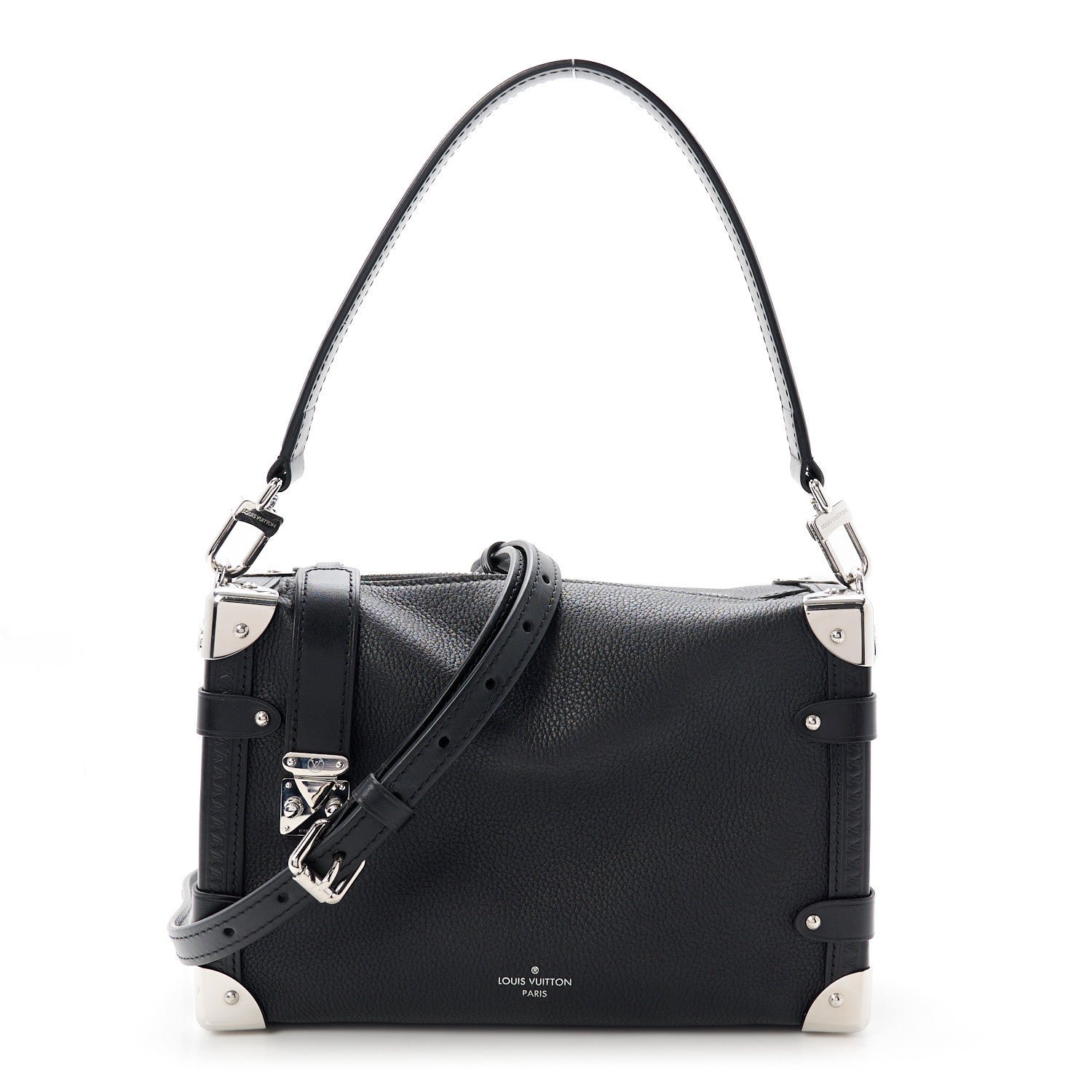Louis Vuitton Grained Calfskin Side Trunk MM Black