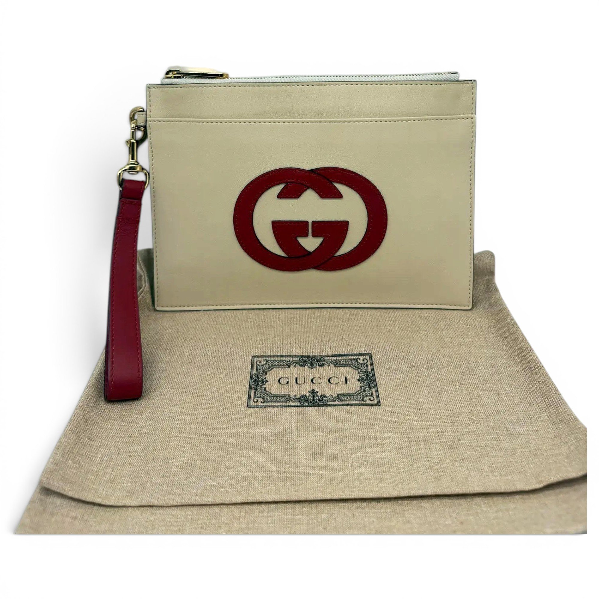 Leather clutch bag