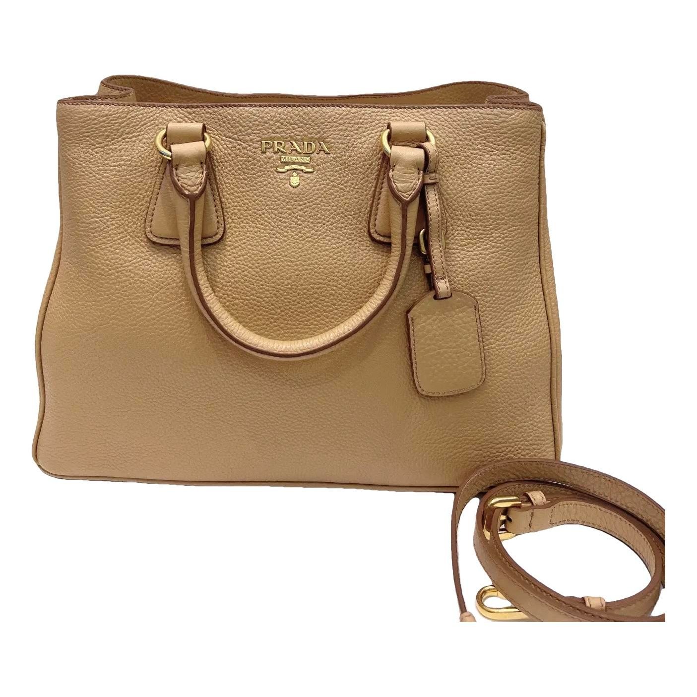 Double leather handbag
