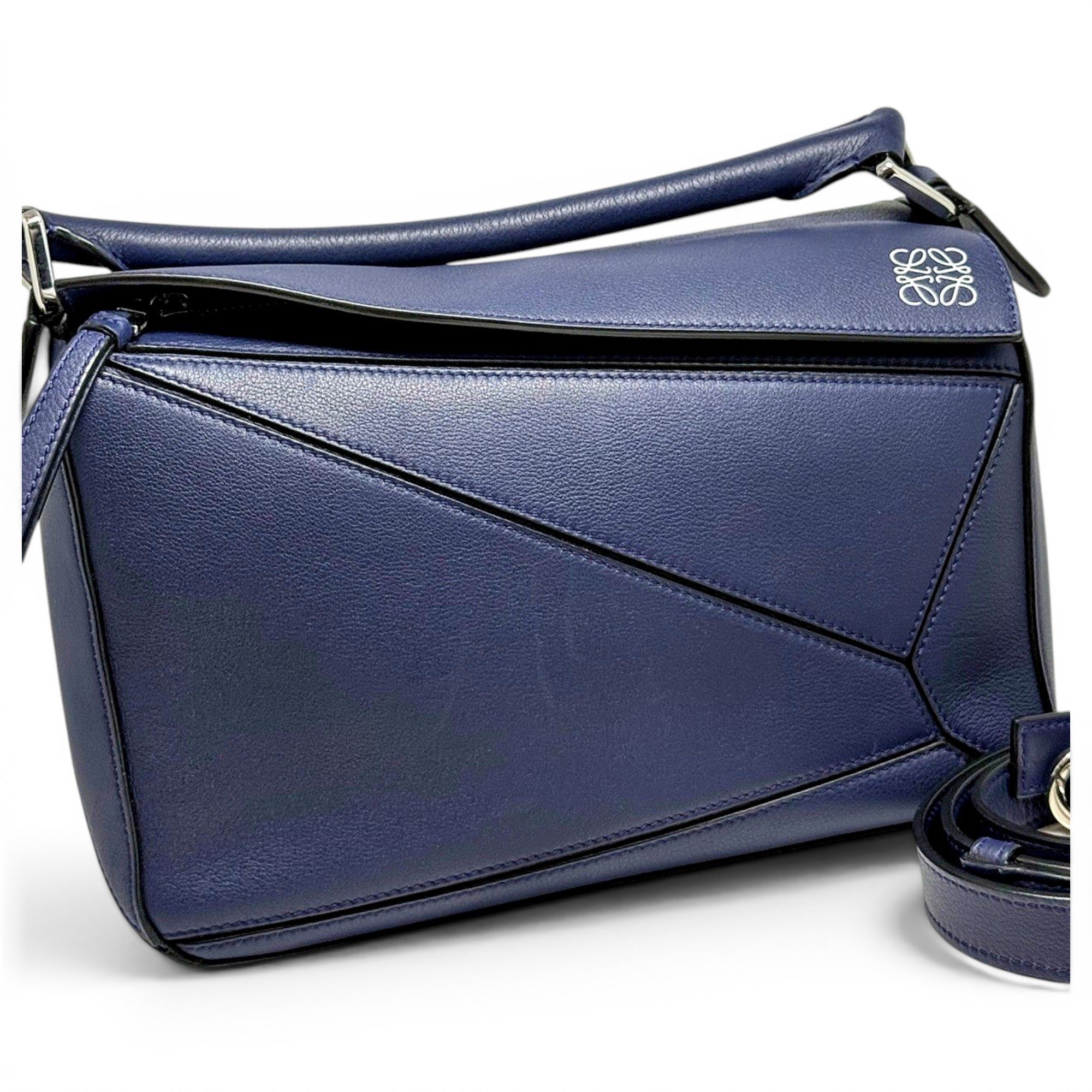 Puzzle leather handbag