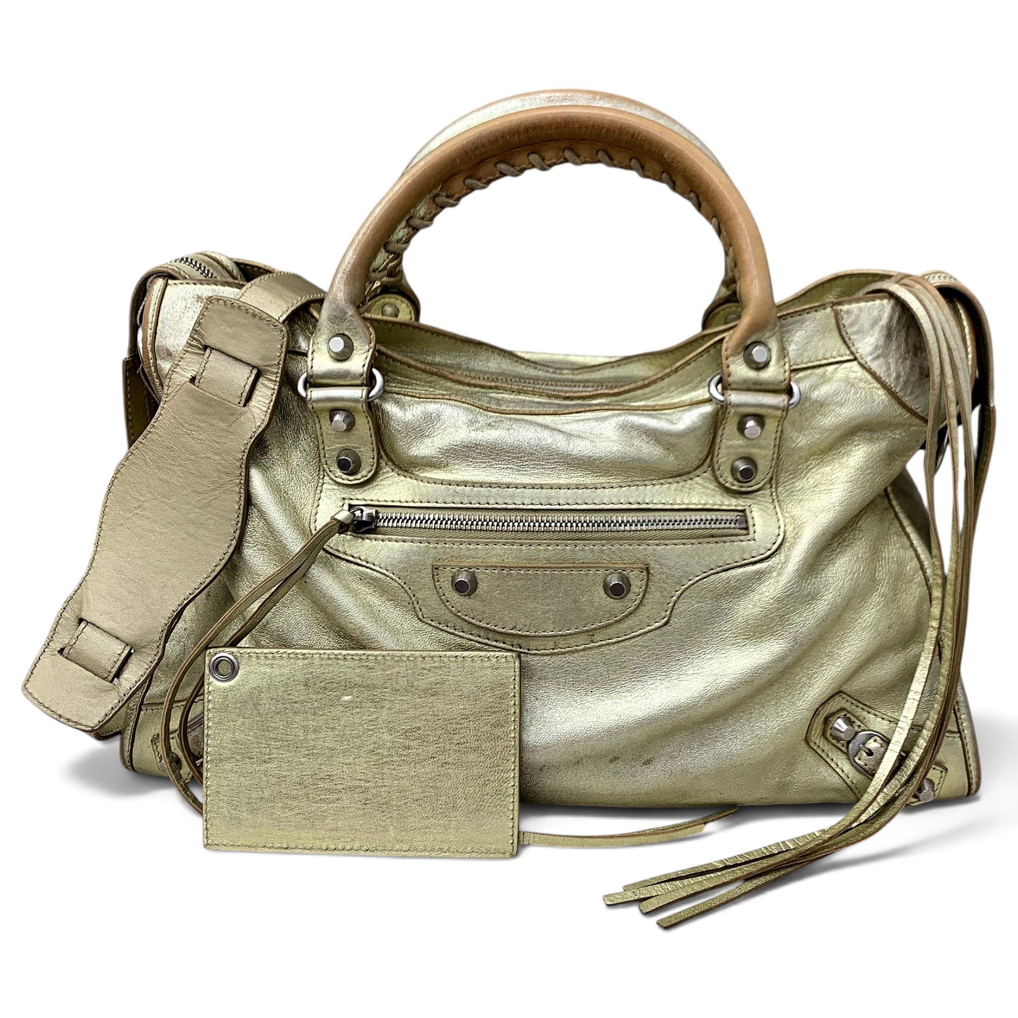 City leather handbag