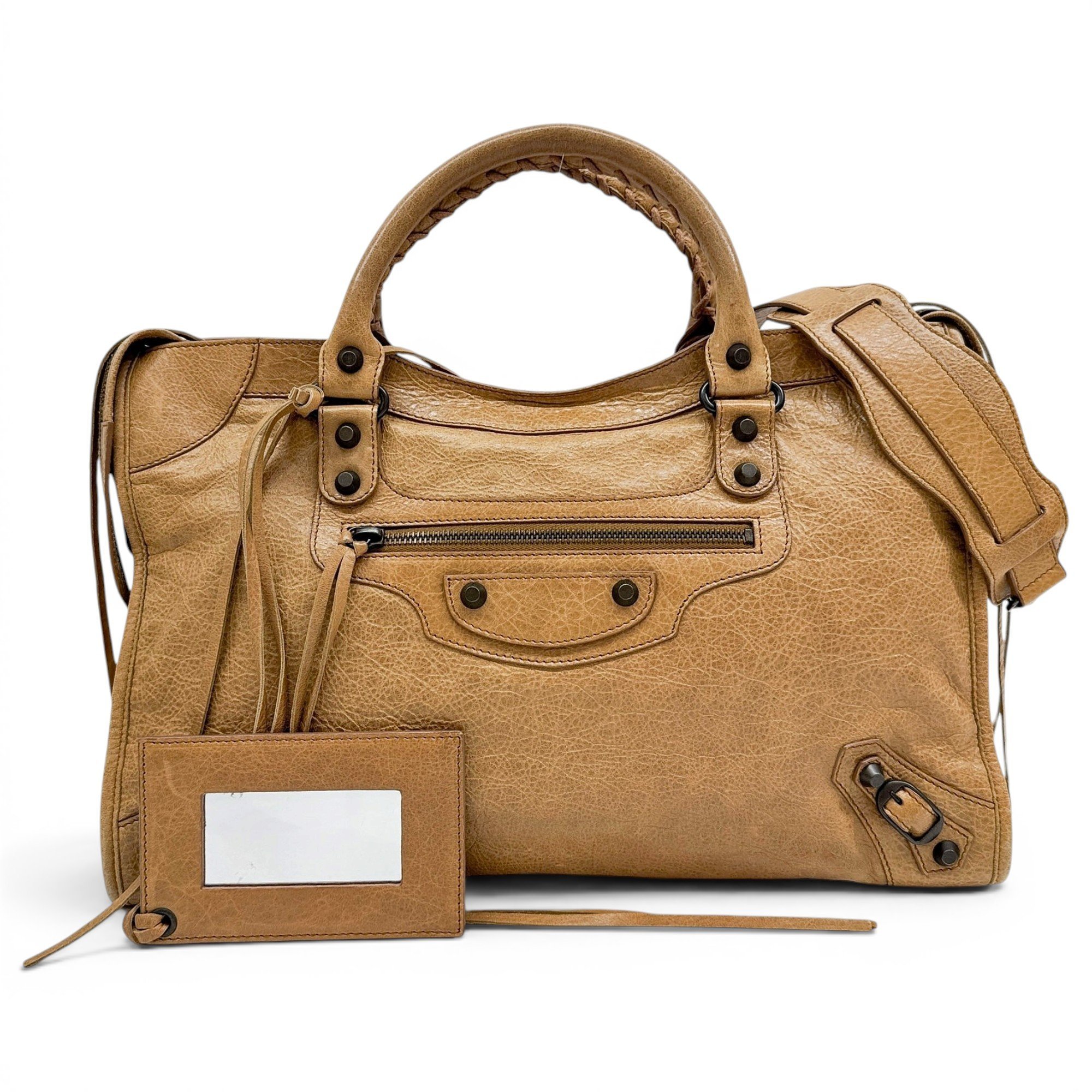 City leather handbag