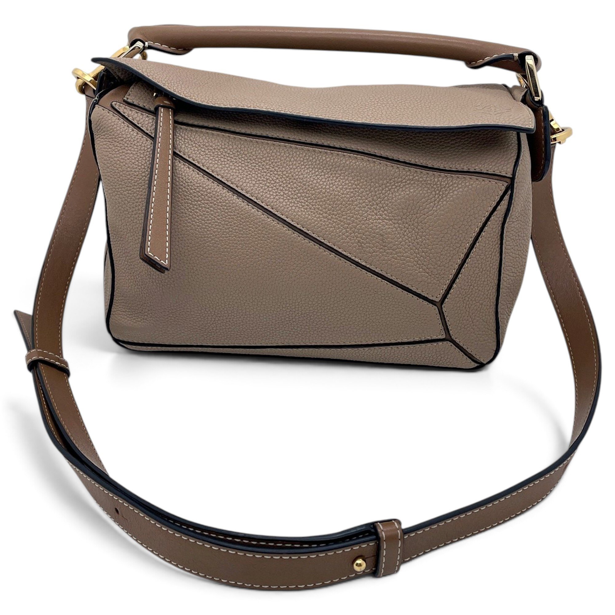 Puzzle leather handbag