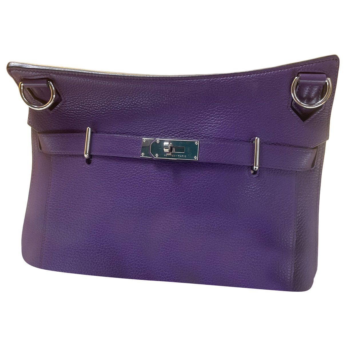 Hermes Jypsiere Handbag Violet Clemence Leather