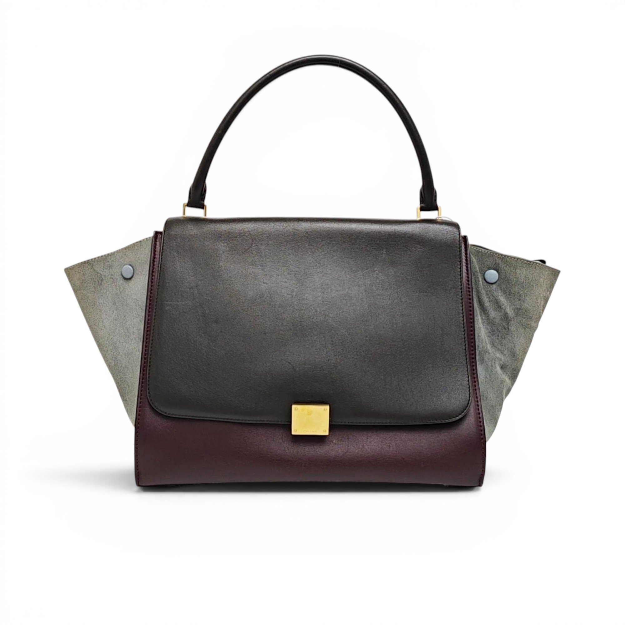 Trapèze leather handbag