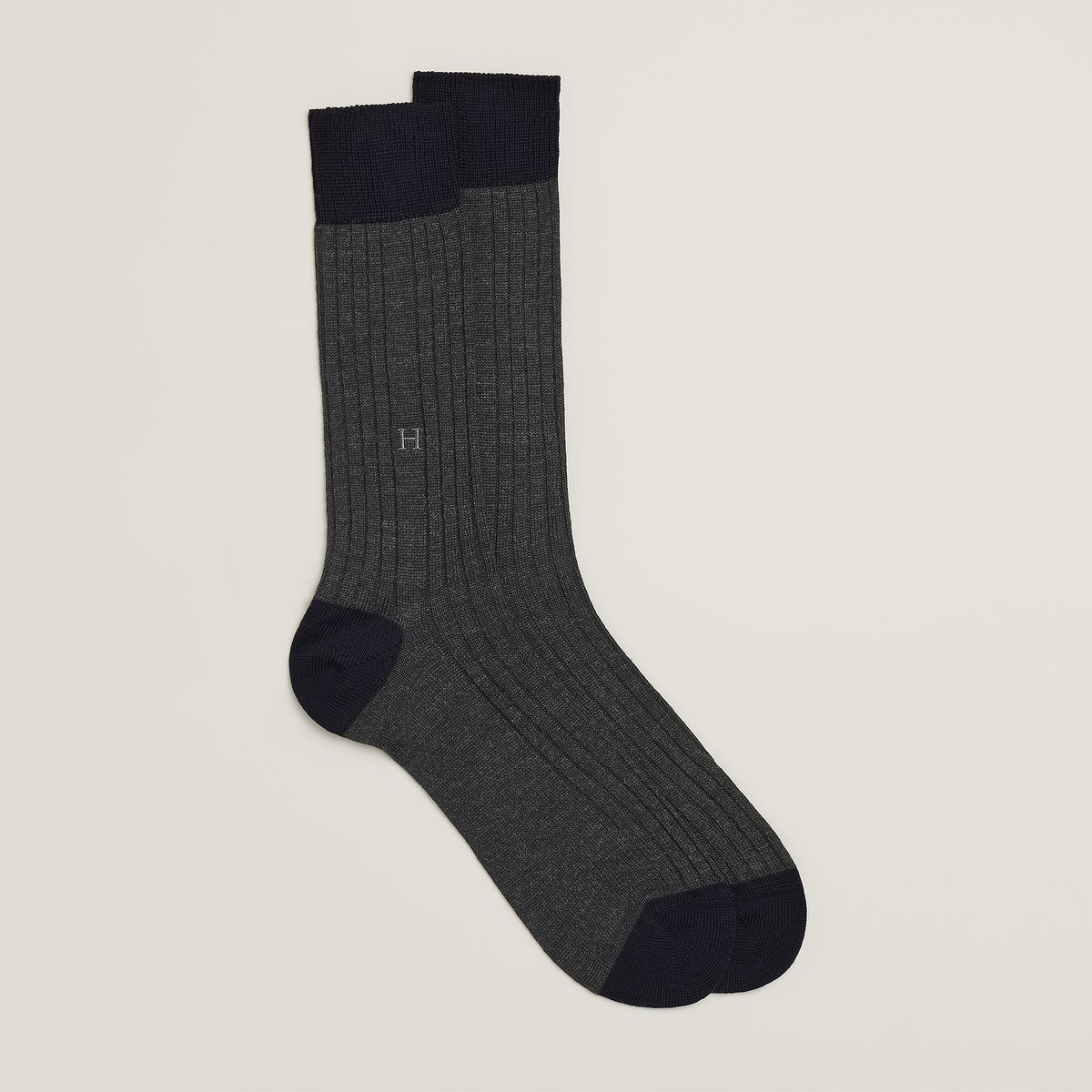 "H" embroidery socks