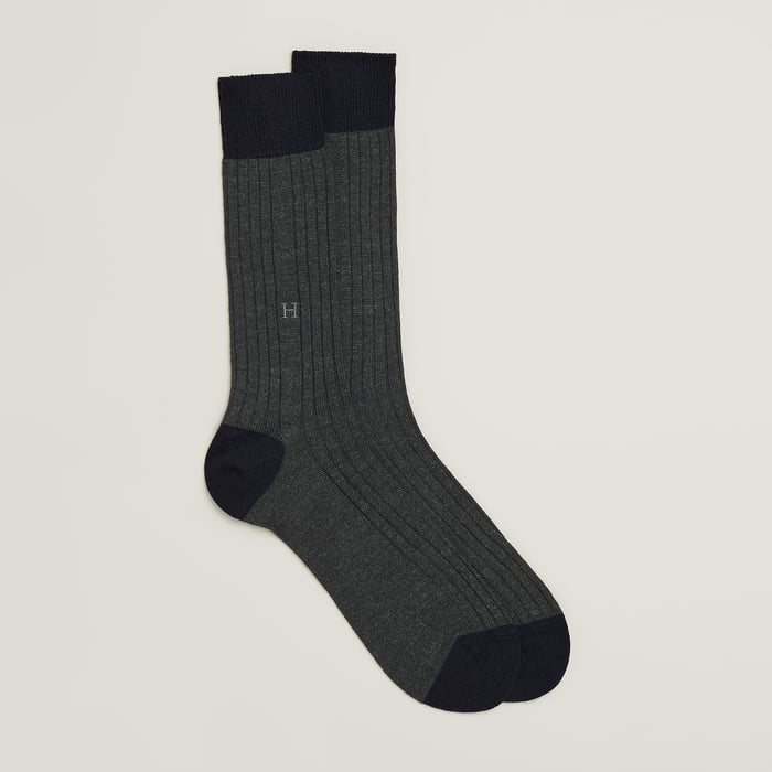 Anthracite "H" Embroidery Socks