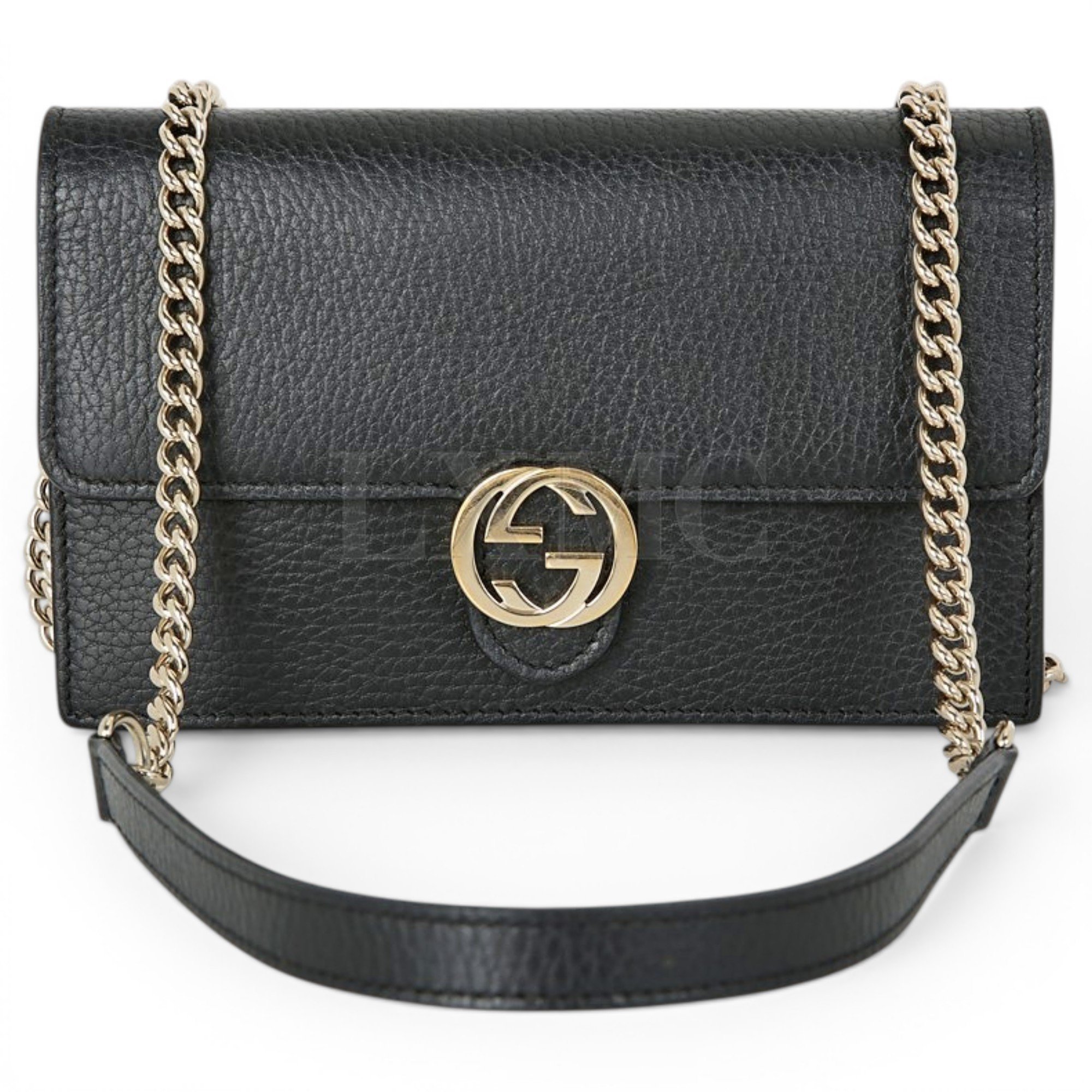 Interlocking leather crossbody bag