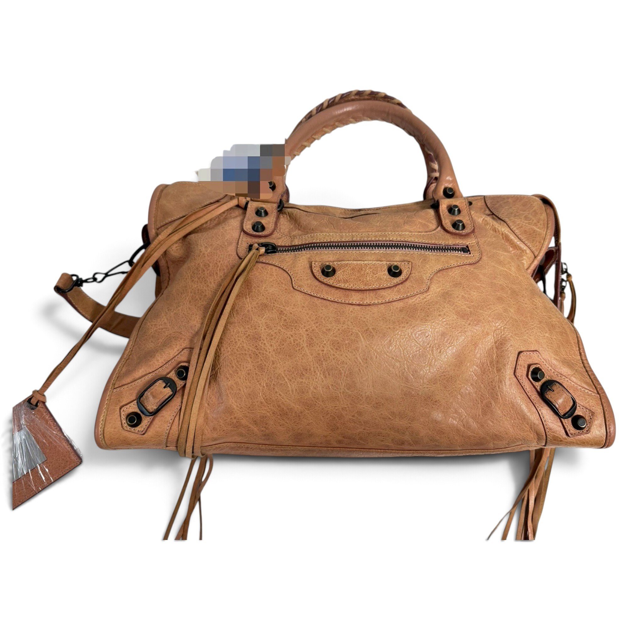 City leather handbag