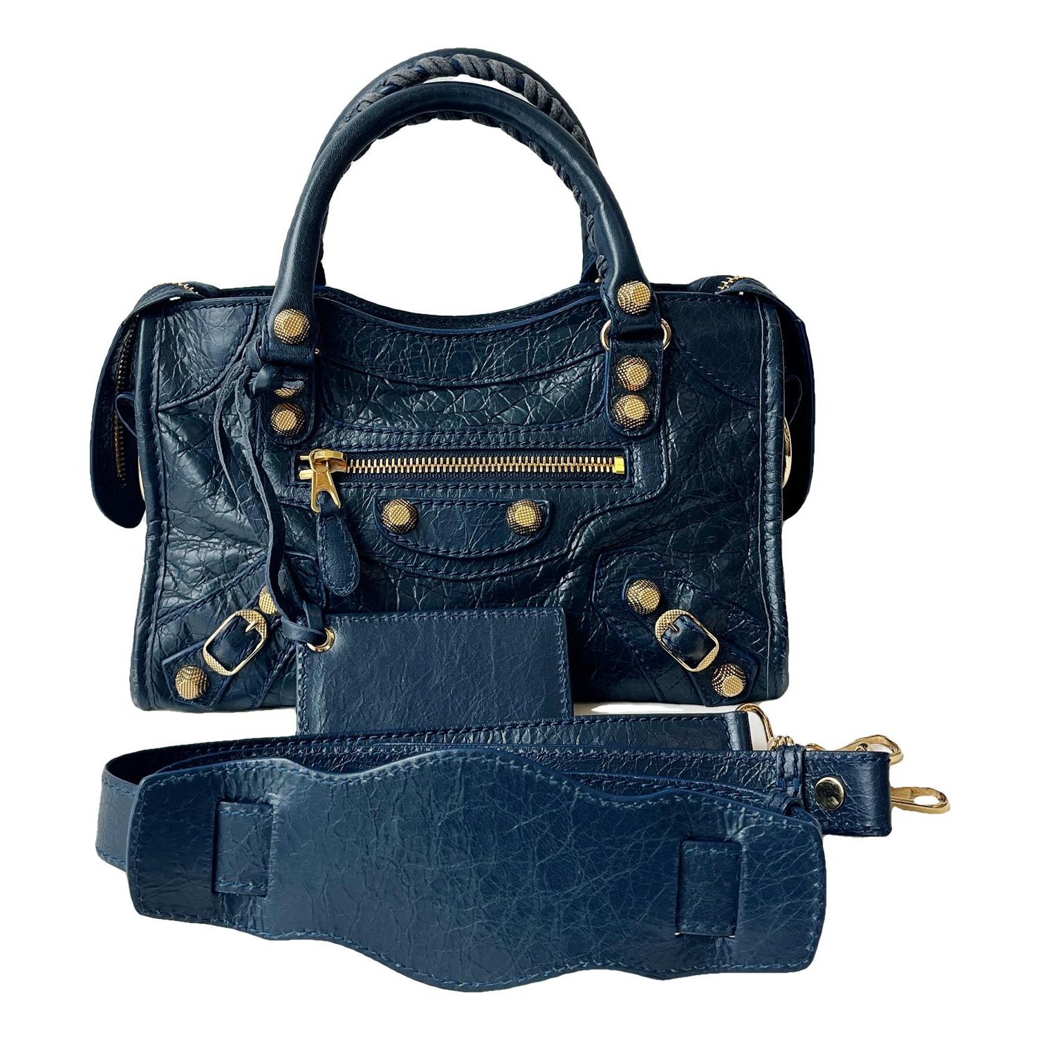 City leather handbag