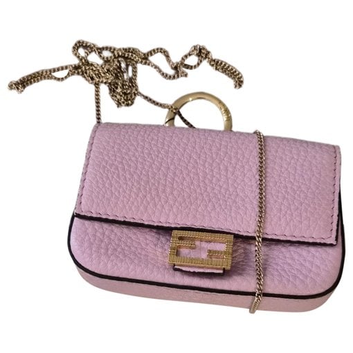 Baguette leather clutch bag
