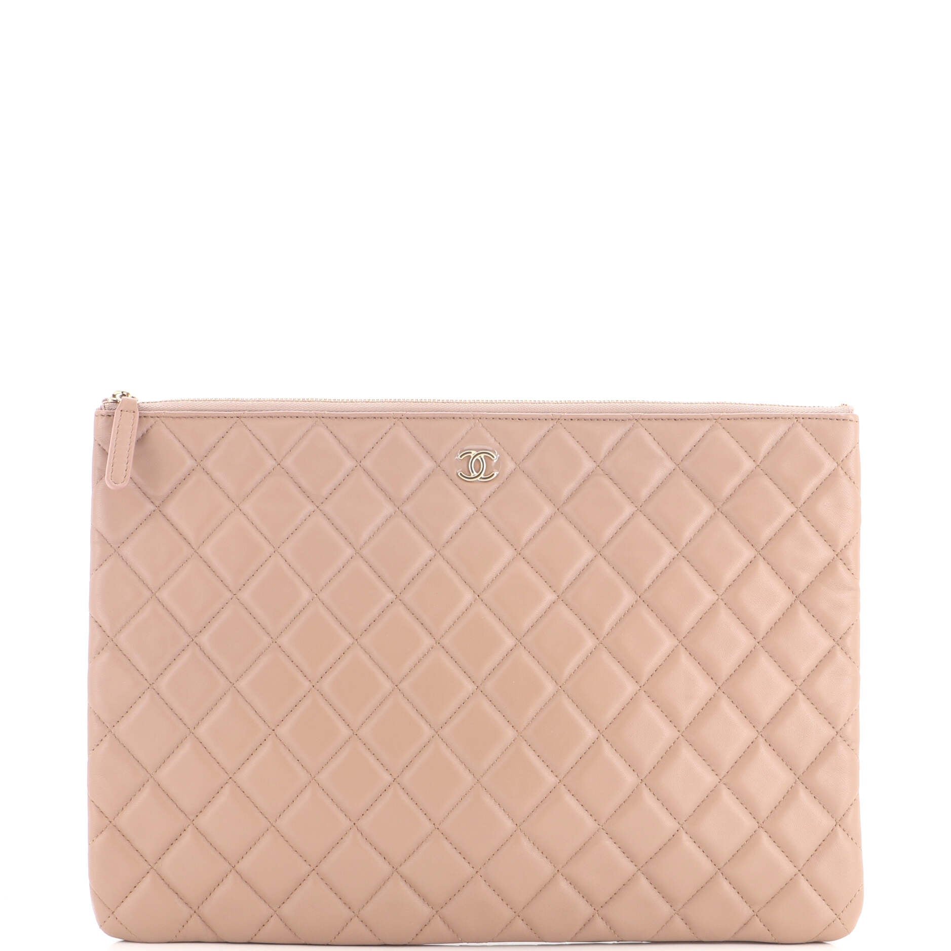 O Case Clutch Quilted Lambskin Large
