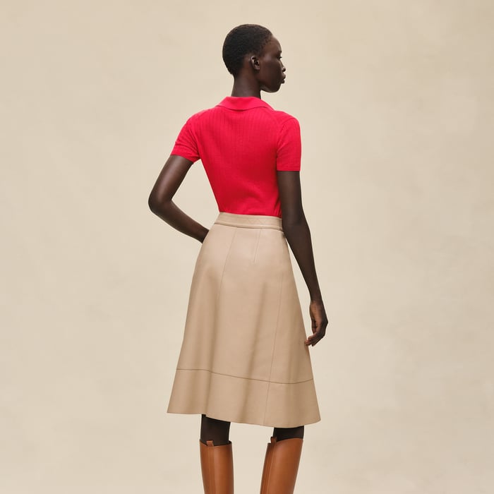 Beige Cajou Flared Skirt