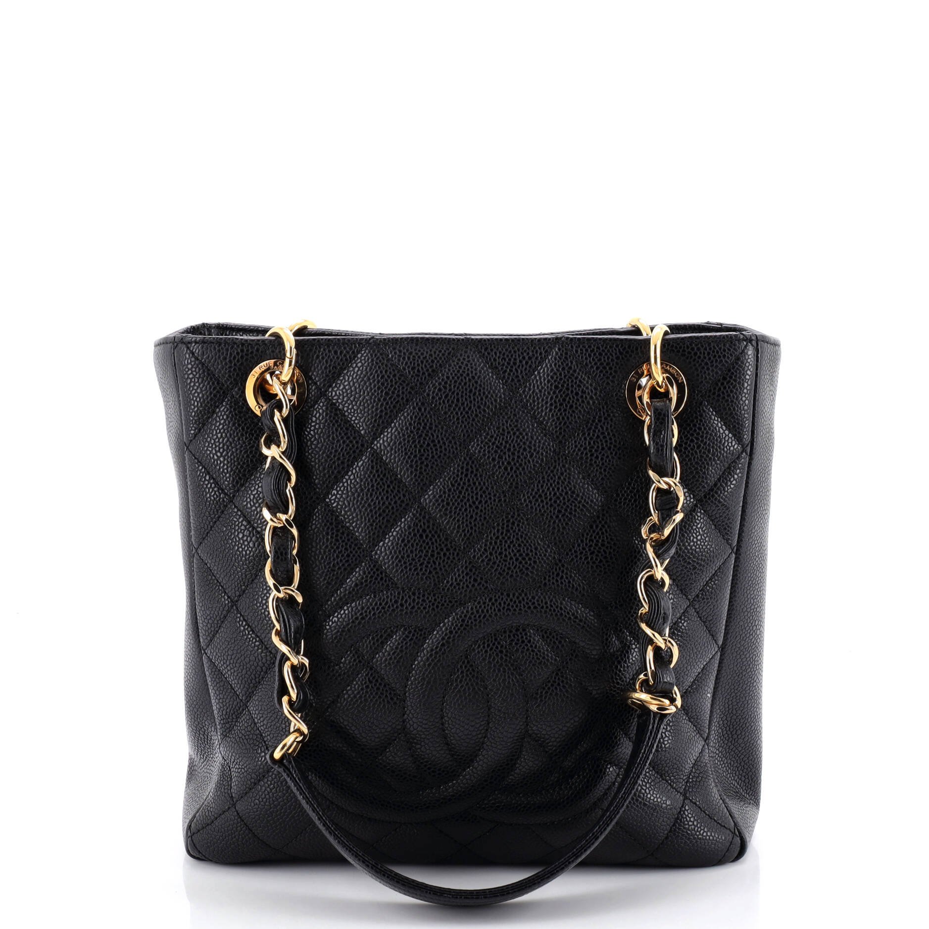 Petite Shopping Tote Quilted Caviar