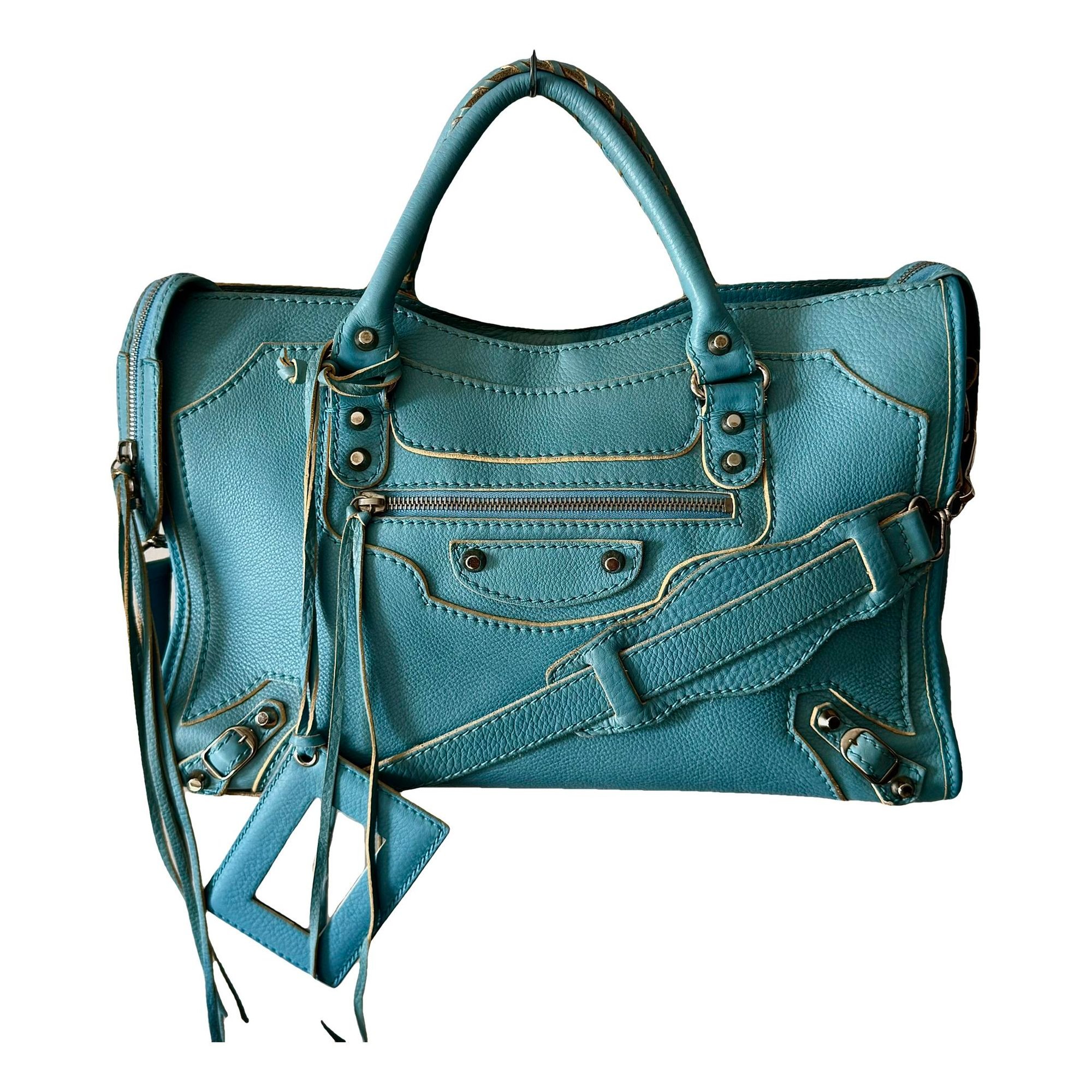 City leather handbag