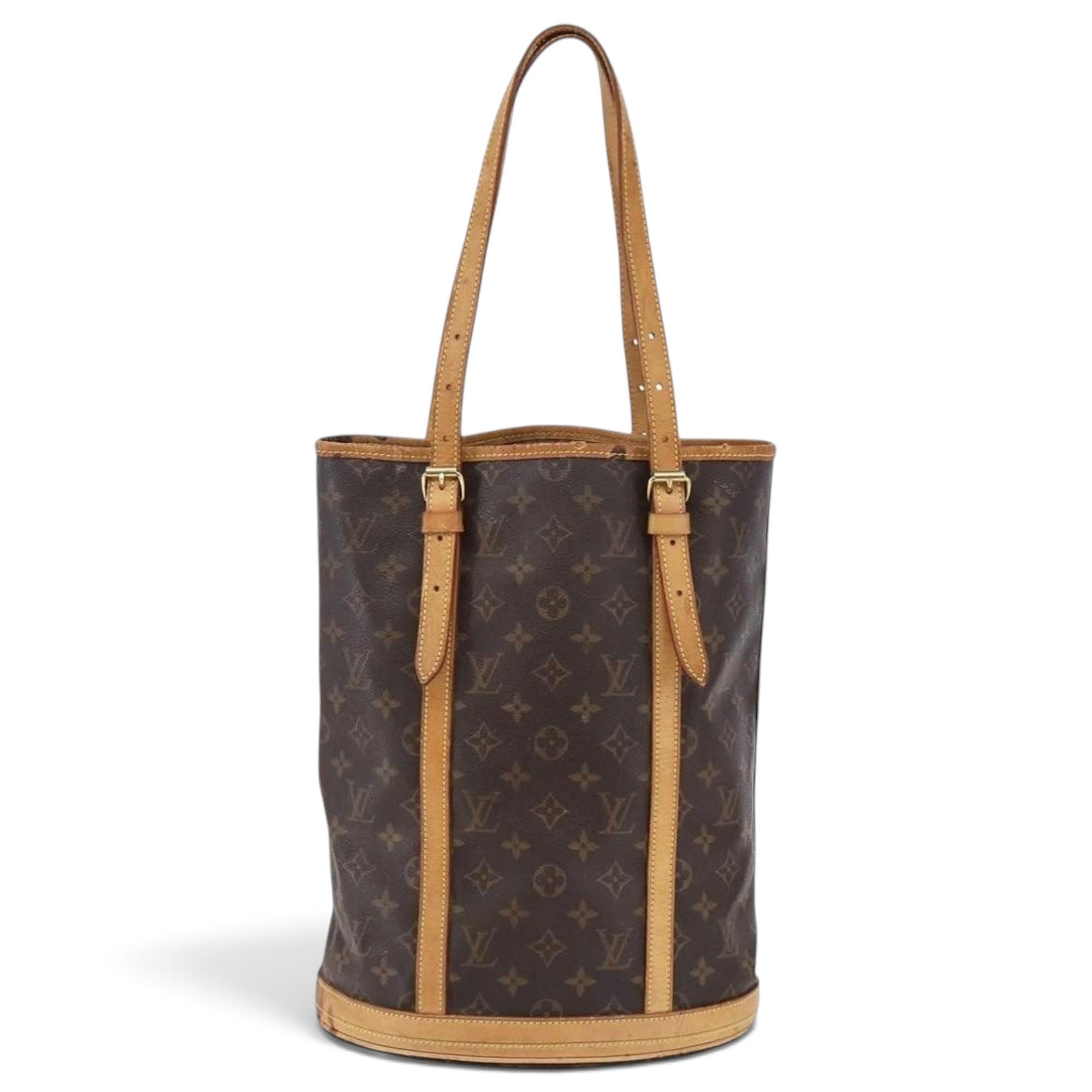 Bucket leather handbag