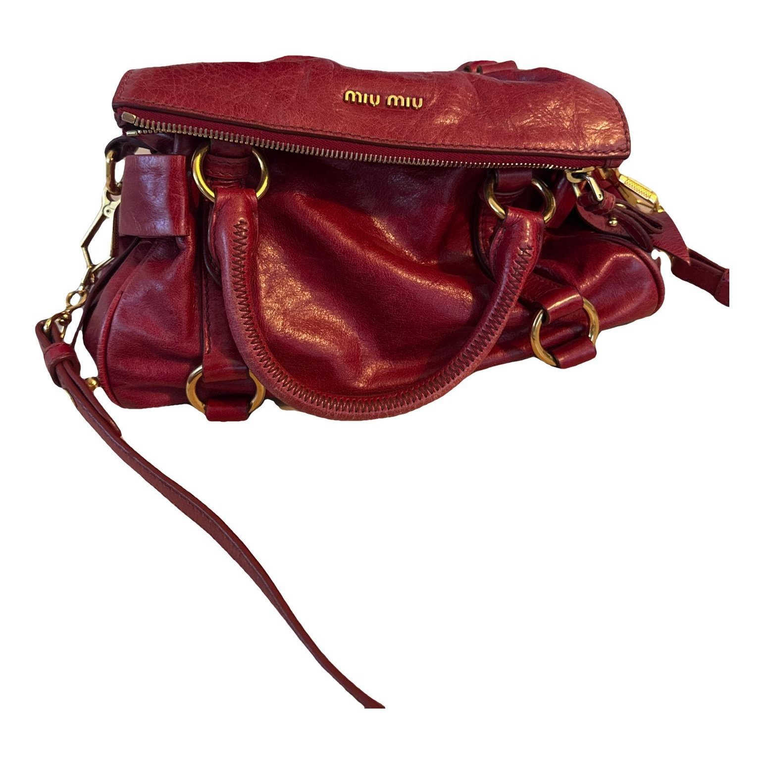 Bow bag leather handbag