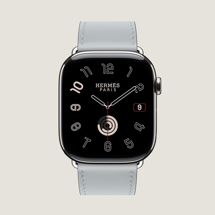 ブルー・グラシエ Apple Watch Hermès シンプルトゥール 46 MM