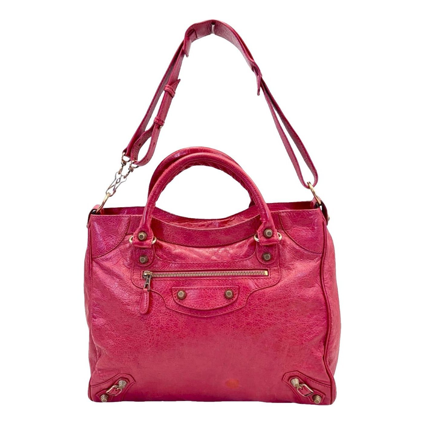 City leather handbag
