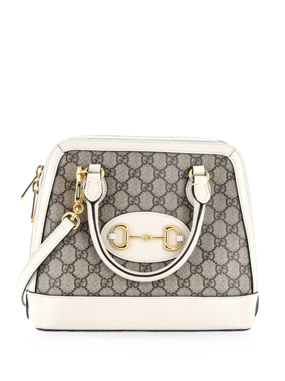Horsebit 1955 Top Handle Bag GG Coated Canvas with Leather Small satchel