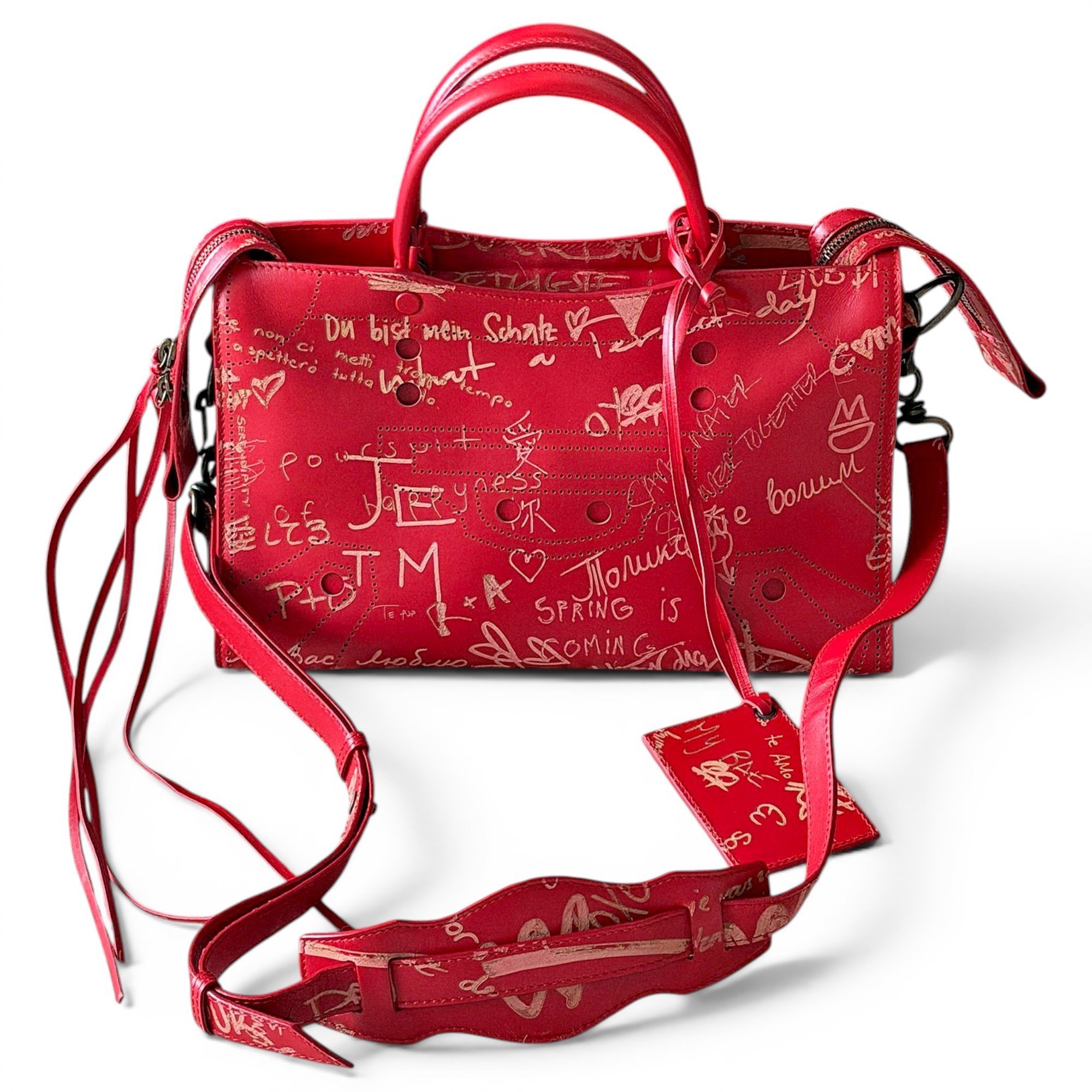 City leather handbag