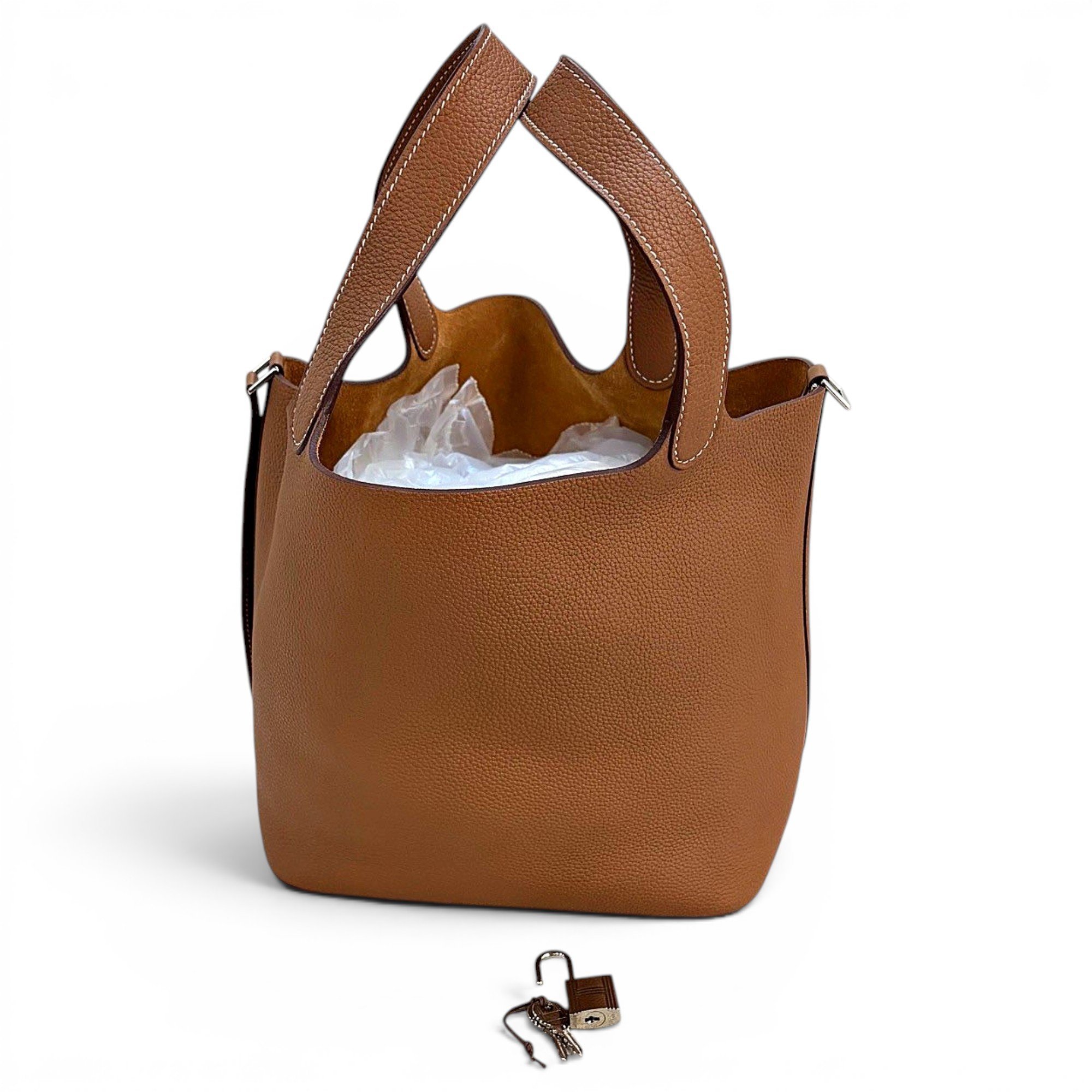 Picotin leather tote