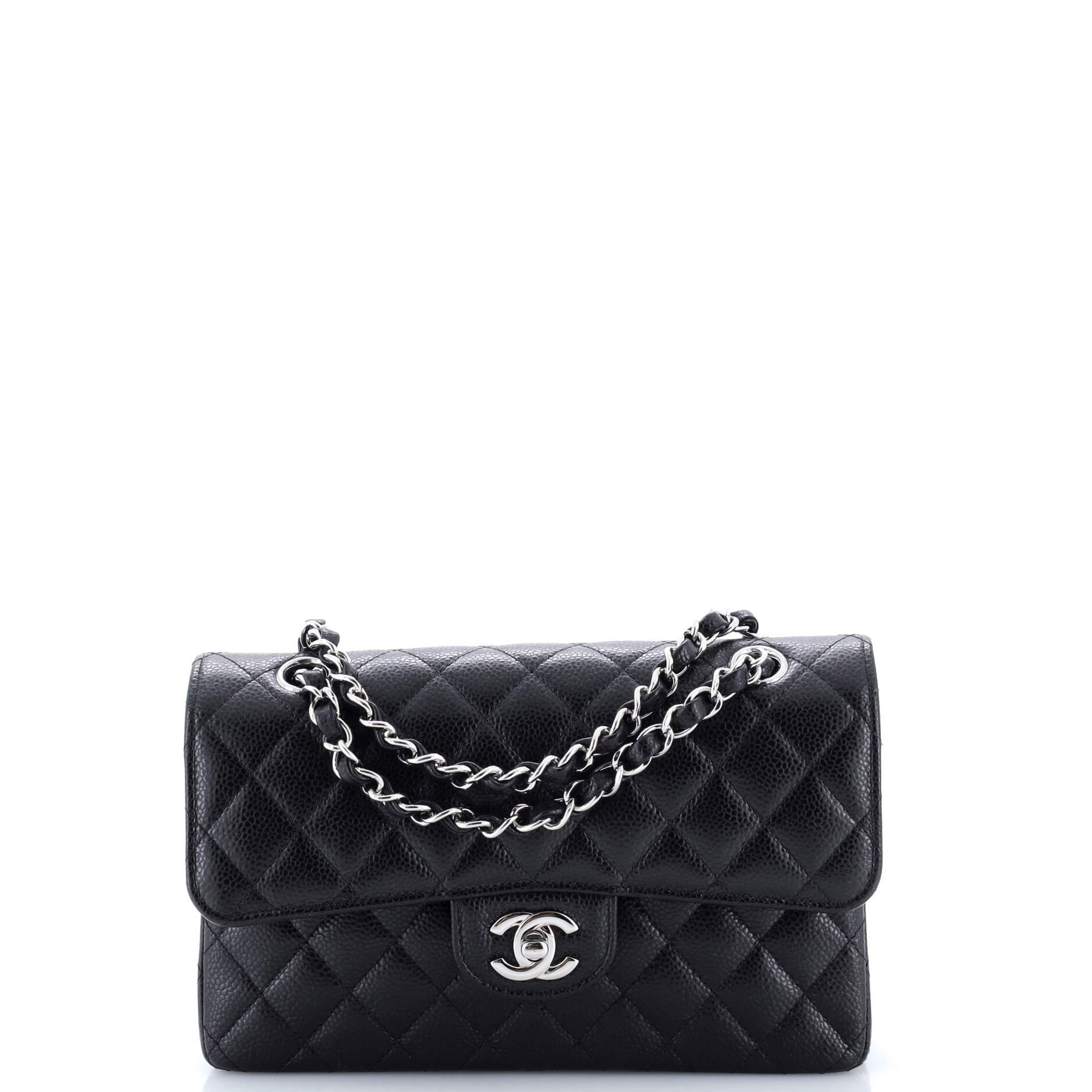 Chanel Classic Double Flap Bag Quilted Caviar Small