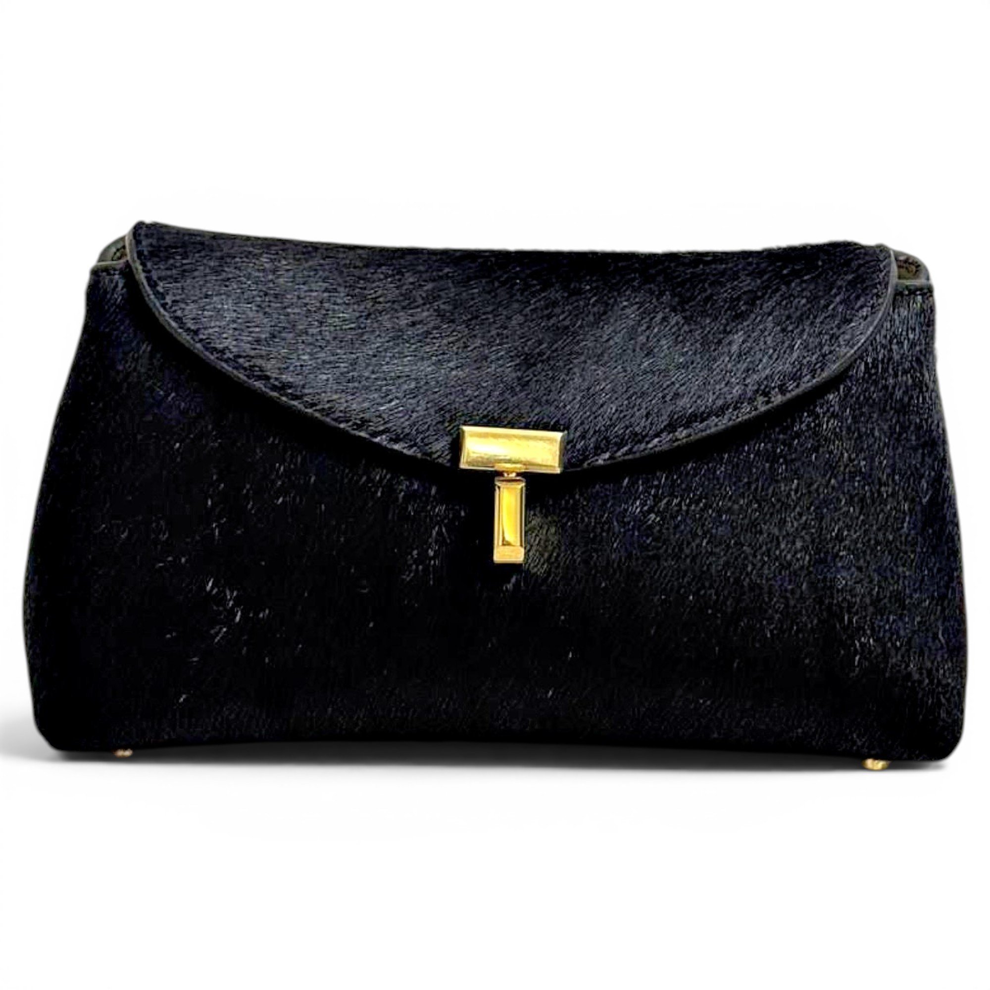 Toteme T-Lock pony-style calfskin clutch bag