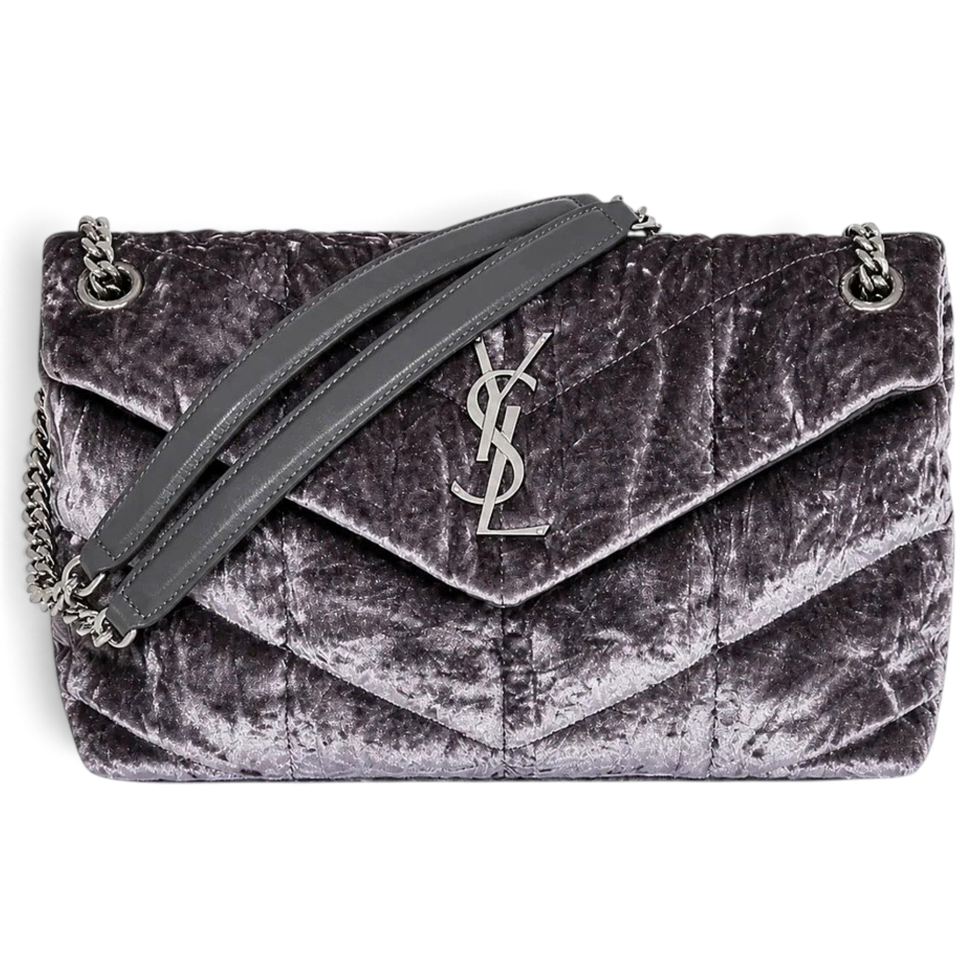 Saint Laurent Loulou Puffer velvet handbag