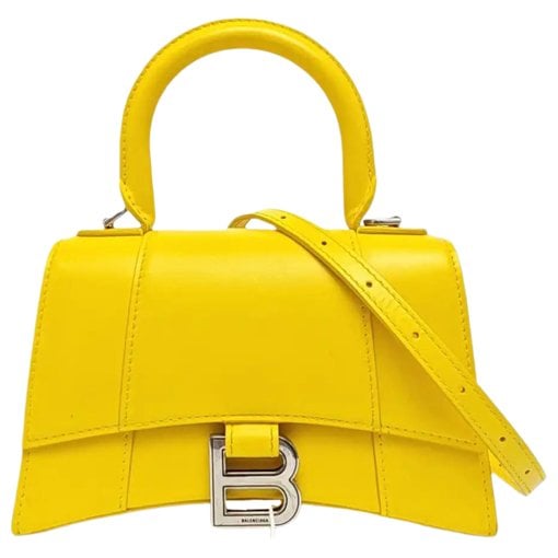 Hourglass leather handbag