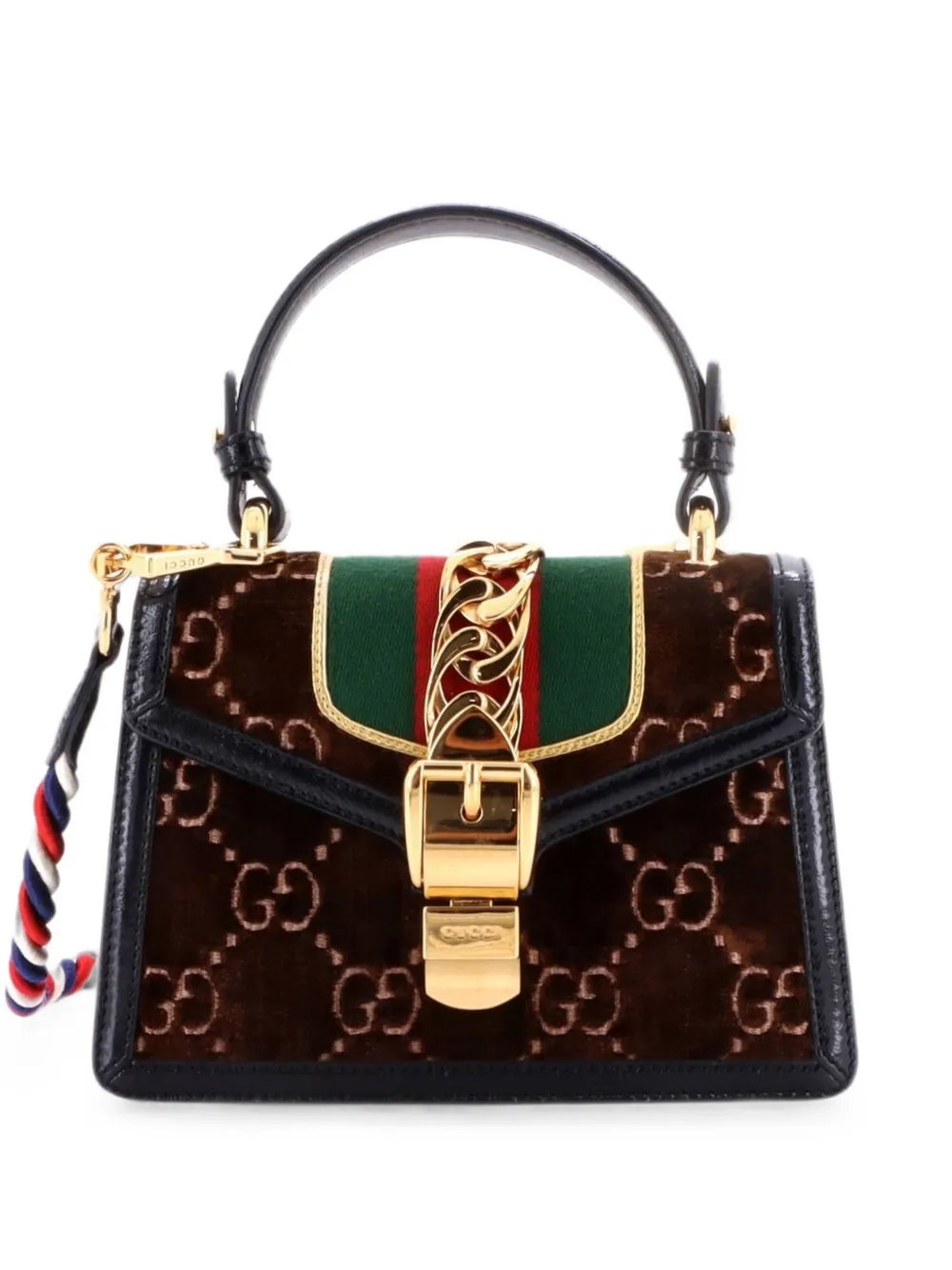 Sylvie Top Handle Bag GG Velvet Mini satchel