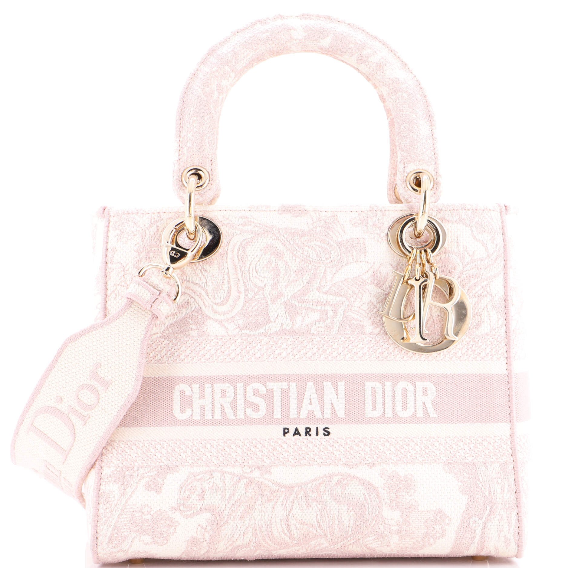 Dior Toile de Jouy Lady D-Lite Bag Embroidered Canvas