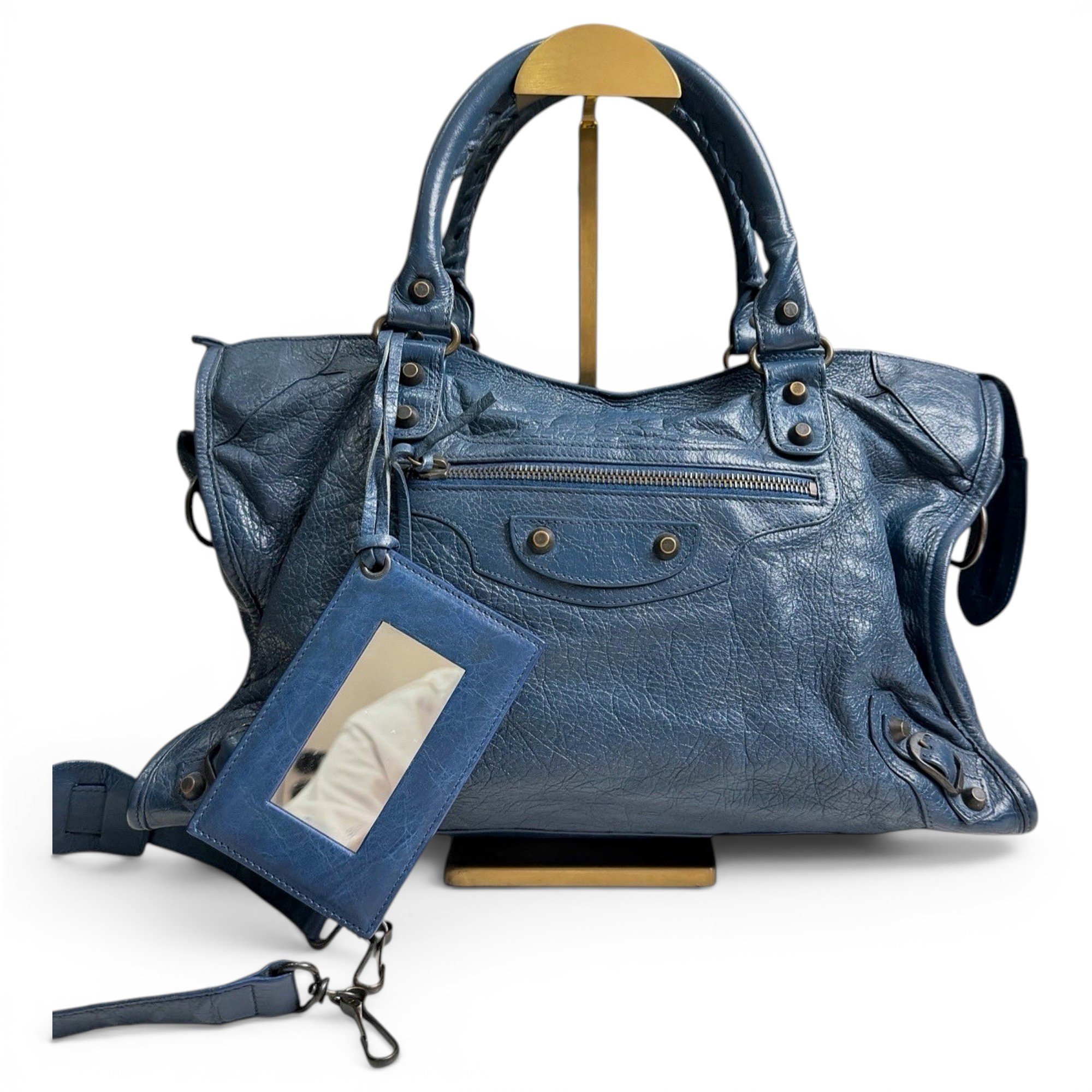 City leather handbag