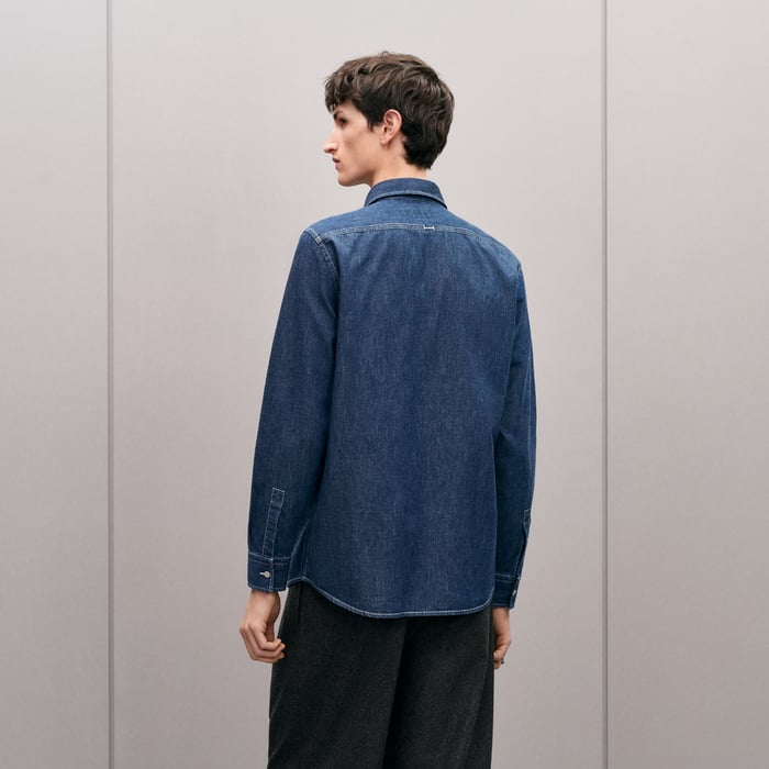 Indigo Lavé Straight Cut Denim Shirt