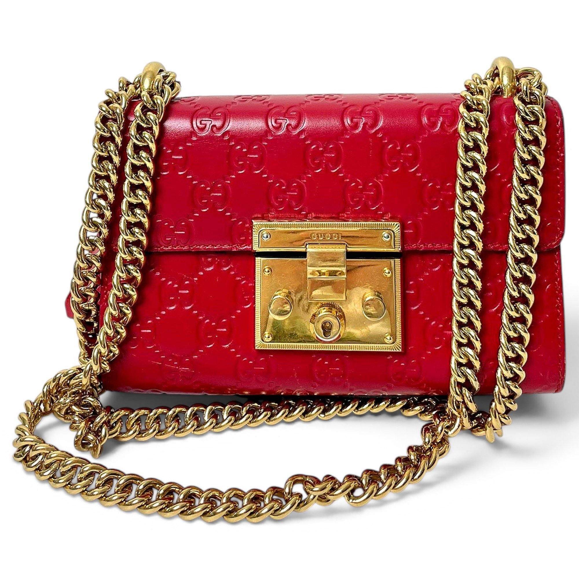 Padlock leather handbag